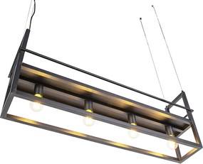 Inteligentna lampa wisząca czarna z półką w komplecie, 4 x Wi-Fi A60 - Cage Rack