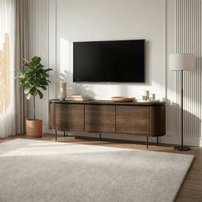 Szafka RTV do Salonu Trzydrzwiowa BECK 160 cm Orzech Nowoczesna