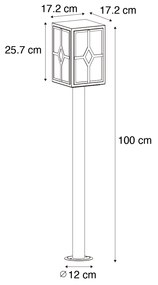 Zewnetrzna Klasyczna lampa stojąca zewnętrzna czarna 100 cm IP44 - Dover klasyczny/Antyczny Oswietlenie zewnetrzne