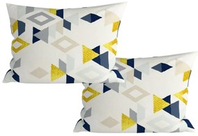 Zestaw 2 sztuk dekoracyjnych poszewek na poduszkę z mikrofibry GEOMETRICA 50x70 cm, kolorowa
