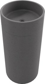 Umywalka betonowa wolostojąca bez otworu na baterię DELIS | Różne kolory : Kolor - Popielaty, Podłączenie syfonu - Do ściany