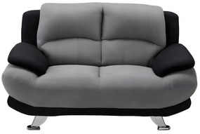 Kanapa 2-osobowa z mikrofibry MUSKO - Model dwukolorowy: szaro-czarny.