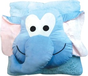 PROMOCJA Dziecięca poduszka CUDDLI FRIENDS 70x70 cm pluszowa - różne kolory II. jakość Kolor: Niebieski