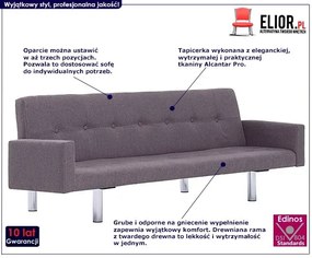 Rozkładana sofa Nesma z podłokietnikami - taupe