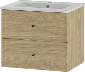 Zestaw do Łazienki 60cm Szafka z Umywalką Dąb Olejowany Marco