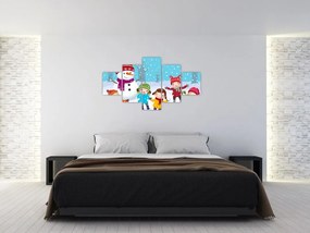 Obraz - Zimowe dziecięce zabawy (125x70 cm)