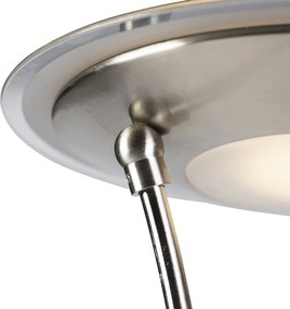 Stalowa lampa podłogowa z ramieniem do czytania, w tym LED i port USB - Sevilla