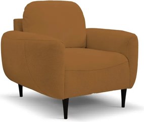 Fotel BOHO na drewnianych nogach z oparciem i podłokietnikami w tkaninie Perfect Harmony 56