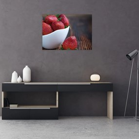 Obraz na szkle - truskawki (70x50 cm)