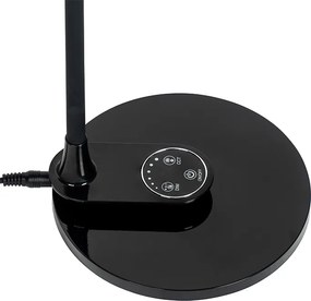 Lampa stołowa i ścienna czarna w komplecie z LED i ściemniaczem dotykowym - Joni