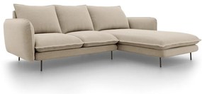 Beżowa sofa narożna Cosmopolitan Design Vienna, prawostronna