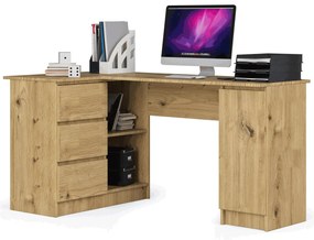 Narożne Biurko Lewostronne Z Szufladami Dąb Artisan A9-D21