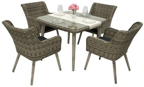 Zestaw rattanowy ogrodowy VICTORIA MINI 1+4 (szary)