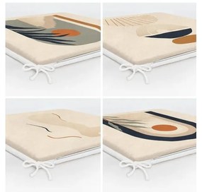 Poduszki na krzesła zestaw 4 szt. 42x42 cm Illustrated Arch – Mila Home