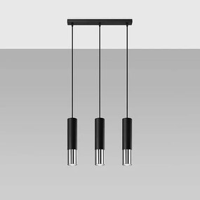 Lampa wisząca LOOPEZ 3L czarna/chrom