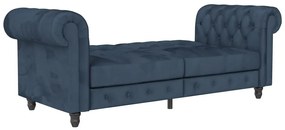Ciemnoniebieska aksamitna rozkładana sofa 236 cm Felix – Støraa