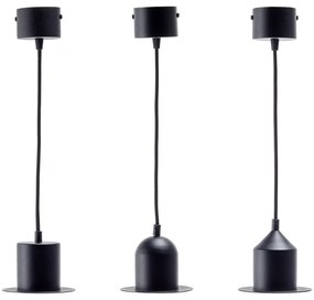 Zestaw 3 czarnych lamp wiszących EMKO Hat