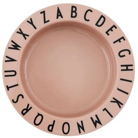 Beżowy głęboki talerz dla dzieci Design Letters Eat &amp; Learn, ø 15,5 cm