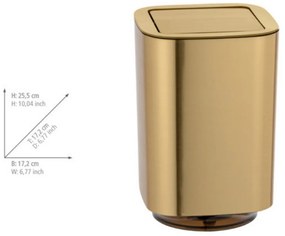 Wenko Kosz na śmieci z uchylną pokrywą Auron 5,5 l, złoty