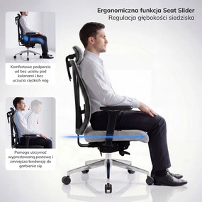Siateczkowy fotel biurowy do pracy przy komputerze Vector, kolor szary