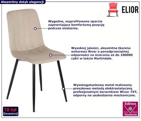 Tapicerowane beżowe krzesło do pokoju E4-C13