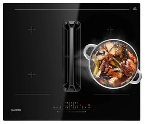 Klarstein AirJet BasicHybrid 60cm 4 Strefy Płyta Indukcyjna z Okapem Czarny