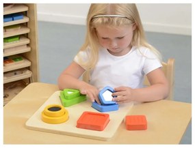 Drewniany sorter kształtów materiałów faktury powierzchni masterkidz