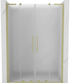 Mexen Velar L Duo drzwi prysznicowe rozsuwane 140 cm, szron, złote szczotkowane - 871-140-003-32-55