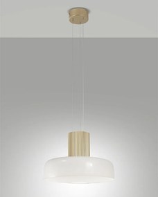 Lampa wisząca LED Lunar 26 W 3150 lm CCT 2700 K/3000 K/4000 K, metalowa i szklana, z możliwością stopniowego ściemniania, biała - Lunar