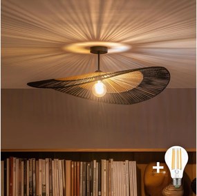 Brilagi - LED Przysufitowy żyrandol CERIA BOHO 1xE27/60W/230V Ø 80 cm czarny/brązowy