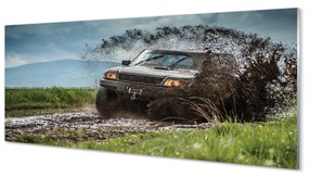 Obraz akrylowy Auto terenowe góry chmury