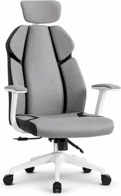 Fotel biurowy ergonomiczny obrotowy Duncan szary czarny regulowany zagłówek multiblock