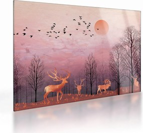 Zdjęcie - Jeleń w blasku zachodzącego słońca (70x50 cm)