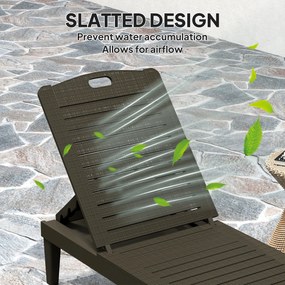 Zestaw 2 leżaków ogrodowych Outsunny, wodoodporny, z 4-stopniową regulacją oparcia, udźwig do 120 kg, czarny