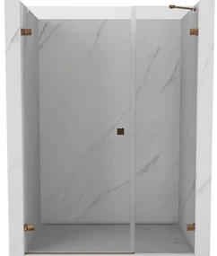 Mexen Lunar-B drzwi prysznicowe uchylne lewe 110 cm, transparent, różowe złoto - 832S-110-050-60-00-L