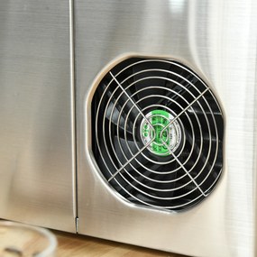 HOMCOM maszyna do lodu 20 kg/24h mała kryształarka lodu 2,3 l zbiornik wody 3,2 l stal nierdzewna srebrna 25,2x36x37,1 cm średniej wielkości  | Aosom PL