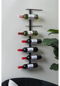 Czarny wiszący metalowy regał na wino liczba butelek 8 Float – PT LIVING