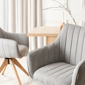 Krzesło Tapicerowane Obrotowe do Salonu LEMON Szare Nowoczesne Skandynawskie