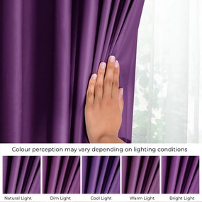 Fioletowa aksamitna zasłona częściowo zaciemniająca (dimout) 140x270 cm Eyelets – Restilo