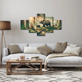 Obraz - Niedźwiedzie w lesie (125x70 cm)