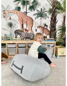 Jasnoszary dziecięcy worek do siedzenia Hippo – The Brooklyn Kids