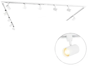 Inteligentny system oświetlenia szynowego z 10 reflektorami, biały, 1-fazowy, z 10 Wifi GU10 50mm - Iconic Jeana Nowoczesny Oswietlenie wewnetrzne