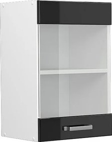 Szklana szafka kuchenna czarny wysoki połysk 40x31x60 r-line