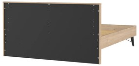 Łóżko dwuosobowe w dekorze dębu ze stelażem 160x200 cm w naturalnym kolorze Ry – Tvilum