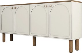 Komoda – 180 cm x 84 cm x 35 cm – kremowa – płyta wiórowa pokryta melaminą