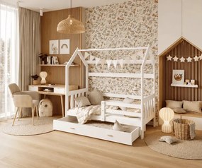 Łóżko dziecięce domek Lante z szufladą 80x160 80x190 stelaż Flex MDF łóżko dla dziecka