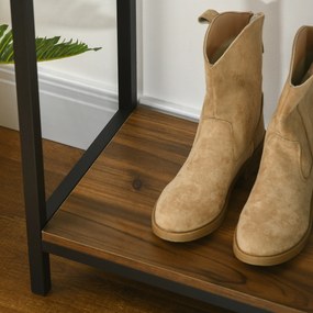 HOMCOM Stół konsolowy do korytarza z 2 półkami Metalowe zabezpieczenie przed przewróceniem Stylowy i funkcjonalny | Aosom PL