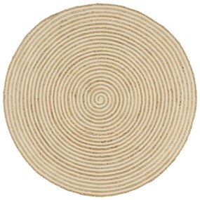 Biały dywanik w spiralny wzór 90 cm M0-P16