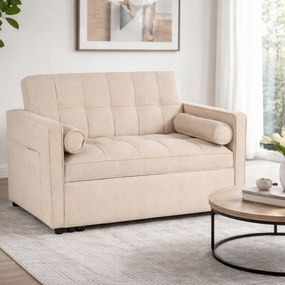 Fotel do Spania CORRA Rozkładany Amerykanka Beżowy Nowoczesny