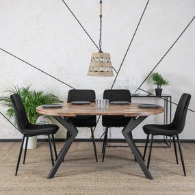 Stół Okrągły Rozkładany LUKAS 100-250 cm Dąb Rustykalny Nowoczesny Loft